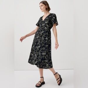 Pact Cafe Crepe Wrap Dress